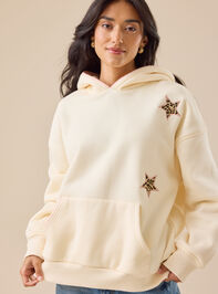 Leopard Star Stitched Hoodie Detail 2 - TULLABEE