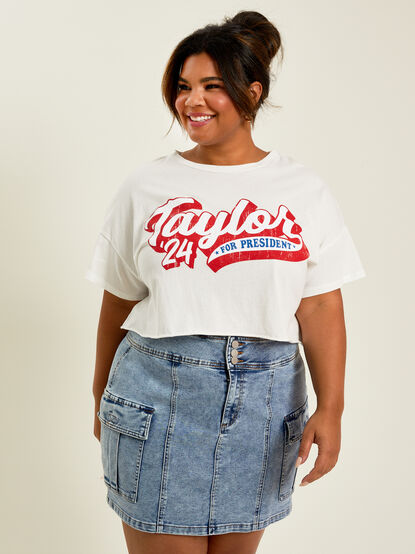 Taylor For President '24 Cropped Tee - TULLABEE