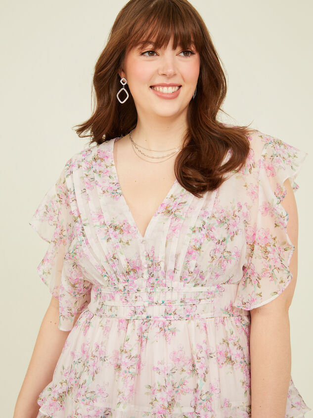 Shackly Floral Ruffle Mini Dress Detail 6 - TULLABEE