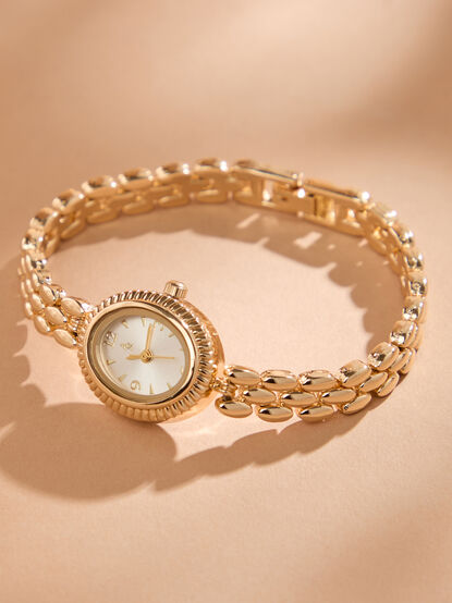 Textured Face Link Watch - TULLABEE