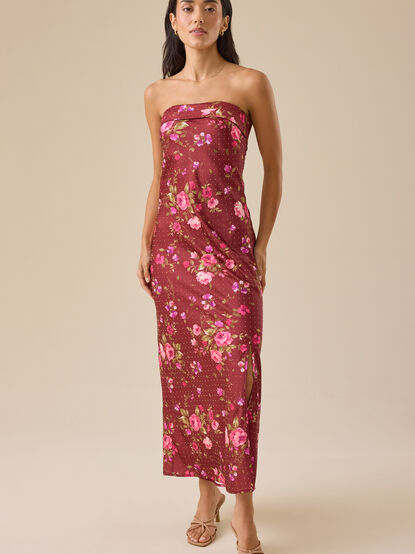 Paityn Floral Strapless Maxi Dress - TULLABEE