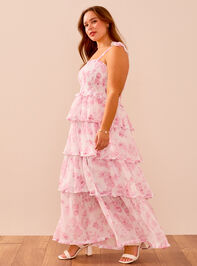 Lola Floral Tiered Dress Detail 4 - TULLABEE