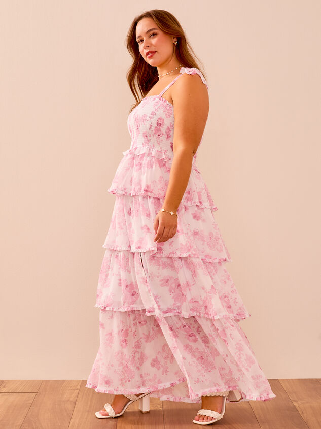 Lola Floral Tiered Dress Detail 4 - TULLABEE