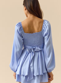 Elizabeth Satin Long Sleeve Romper Detail 3 - TULLABEE