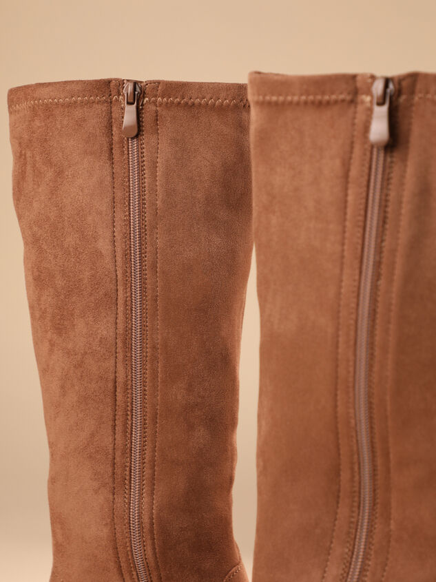 Catherine Tall Suede Stretch Boots Detail 2 - TULLABEE