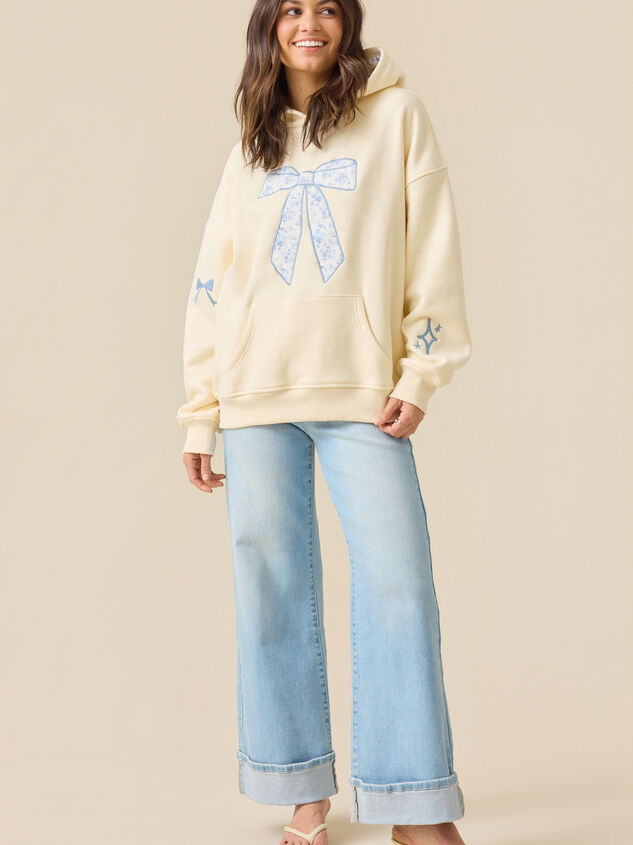 Floral Bow Graphic Hoodie - TULLABEE