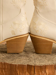 Caroline Embroidered Western Booties Detail 3 - TULLABEE