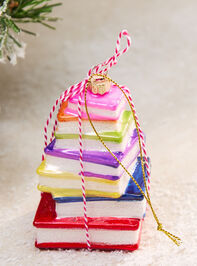 Stacked Bright Books Ornament - TULLABEE