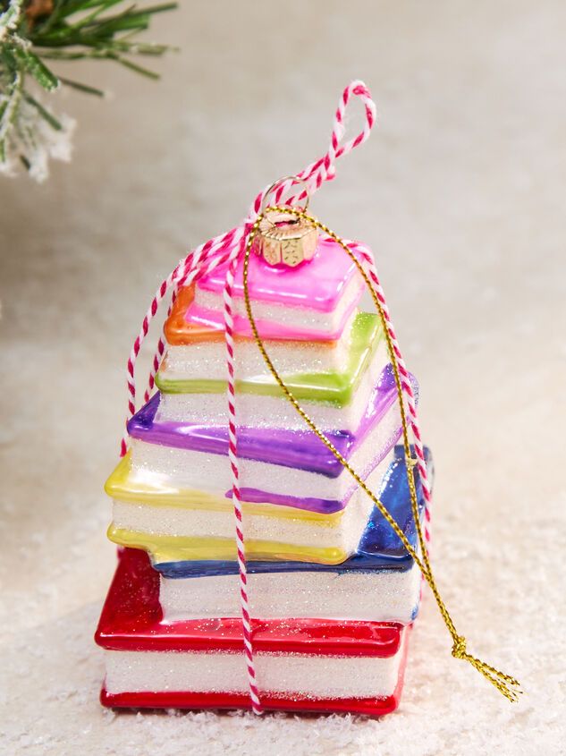 Stacked Bright Books Ornament - TULLABEE