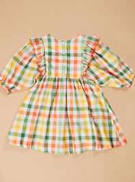 October Plaid Toddler Dress Detail 3 - TULLABEE