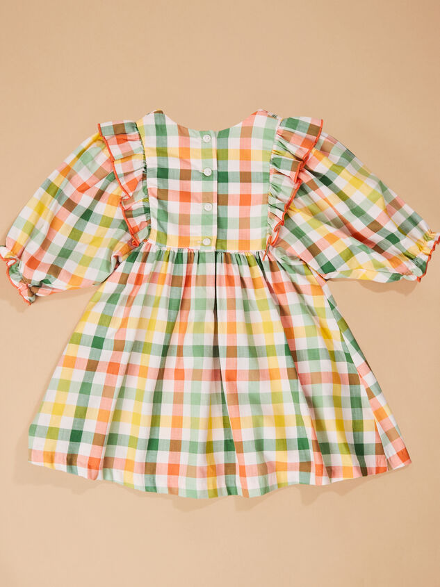 October Plaid Toddler Dress Detail 3 - TULLABEE