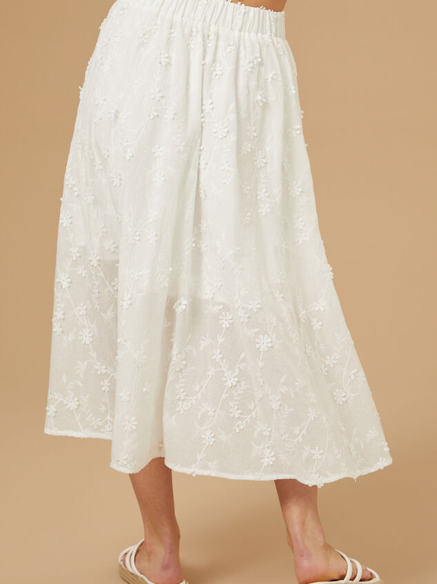 Stacey Embroidered Midi Skirt Detail 3 - TULLABEE