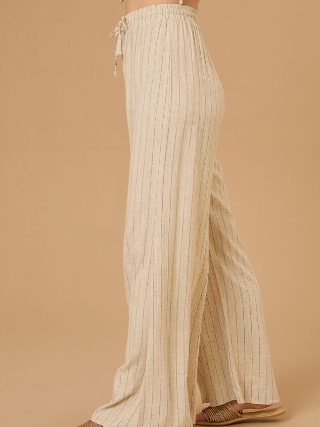 Hollis Striped Linen Pants Detail 3 - TULLABEE