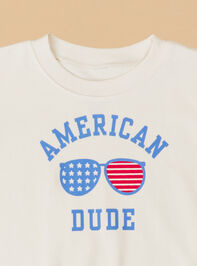 American Dude Romper Detail 3 - TULLABEE
