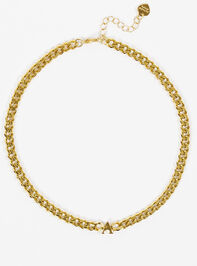 Stainless Steel Monogram Necklace A in Gold Altar d State