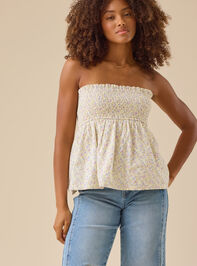 Sawyer Floral Eyelet Tube Top - TULLABEE