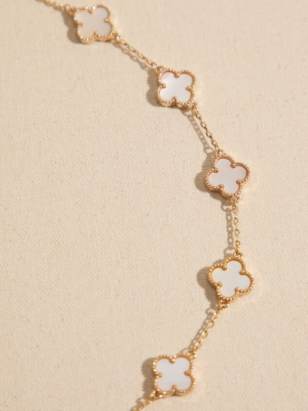 18K Gold Mother Of Pearl Clover Necklace - TULLABEE