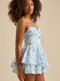 Melanie Strapless Floral Romper Detail 4 - TULLABEE