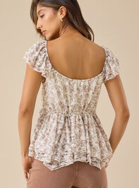 Zoya Printed Lace Babydoll Top Detail 3 - TULLABEE