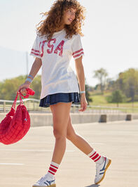 USA Oversized Slub Tee Detail 2 - TULLABEE