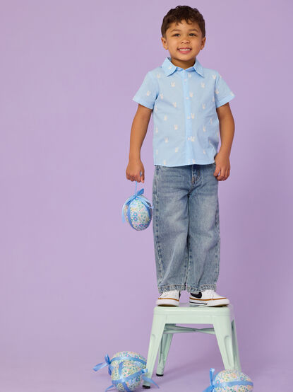 Bunny Hop Button Down Shirt - TULLABEE