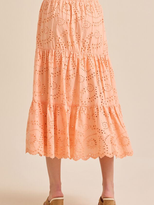 Sailor Eyelet Midi Skirt Detail 4 - TULLABEE