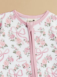 Amelia Floral Bow Sleeper Detail 2 - TULLABEE
