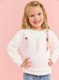 Ballet Bloom Embroidered Sweatshirt Detail 4 - TULLABEE