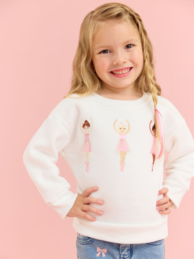 Ballet Bloom Embroidered Sweatshirt Detail 4 - TULLABEE