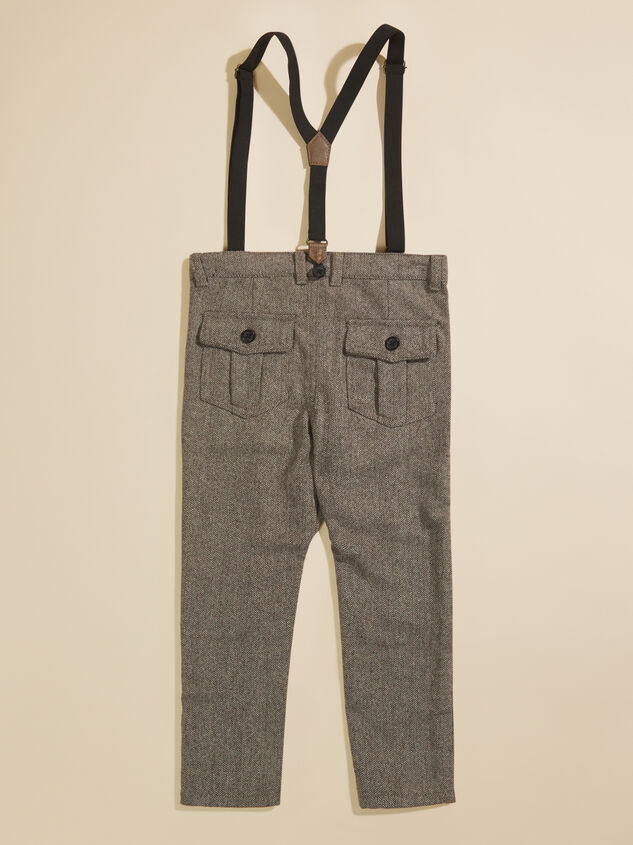 Carter Tweed Toddler Pants + Suspenders by Me + Henry Detail 2 - TULLABEE