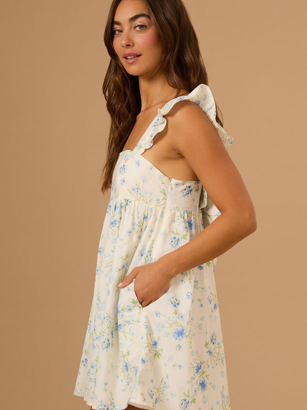 Lucy Floral Mini Dress Detail 4 - TULLABEE