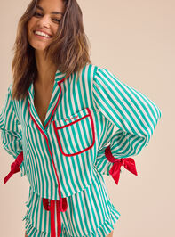 Aspen Striped Sleep Top Detail 3 - TULLABEE