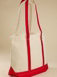 Signature Canvas Tote Bag Detail 2 - TULLABEE