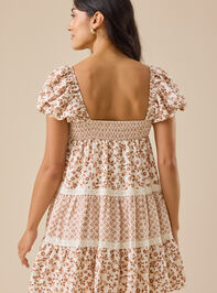 Blair Puff Sleeve Floral Mini Dress Detail 5 - TULLABEE