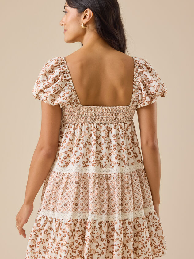 Blair Puff Sleeve Floral Mini Dress Detail 5 - TULLABEE