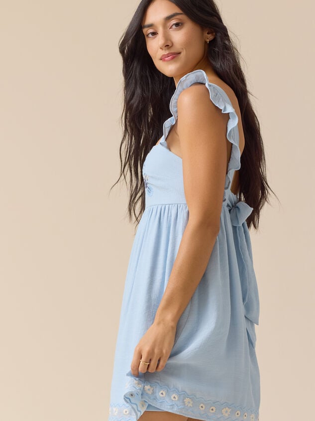 Poppi Embroidered Mini Dress Detail 6 - TULLABEE