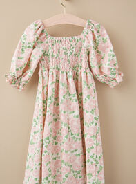 Tilly Floral Smocked Mini Dress Detail 3 - TULLABEE