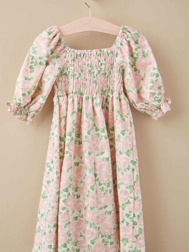 Tilly Floral Smocked Mini Dress Detail 3 - TULLABEE