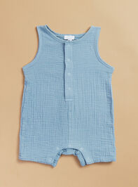 Colin Solid Muslin Romper - TULLABEE