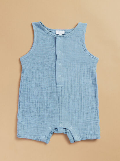 Colin Solid Muslin Romper - TULLABEE