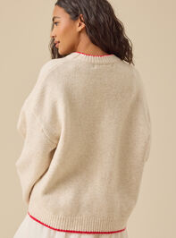 Love Contrast Trim Sweater Detail 5 - TULLABEE