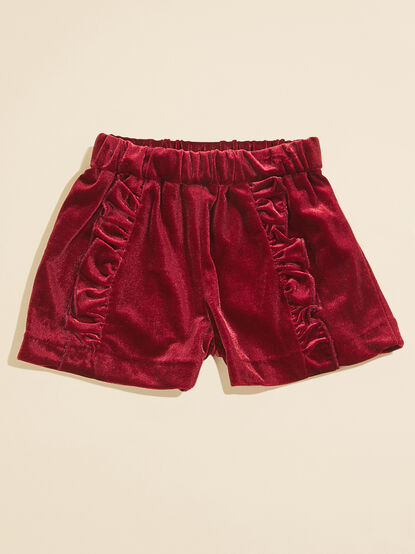 Paisley Velvet Ruffle Shorts by Vignette - TULLABEE