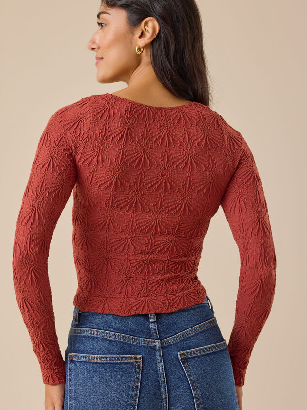 Blaire Seamless Floral Long Sleeve Cami Detail 3 - TULLABEE