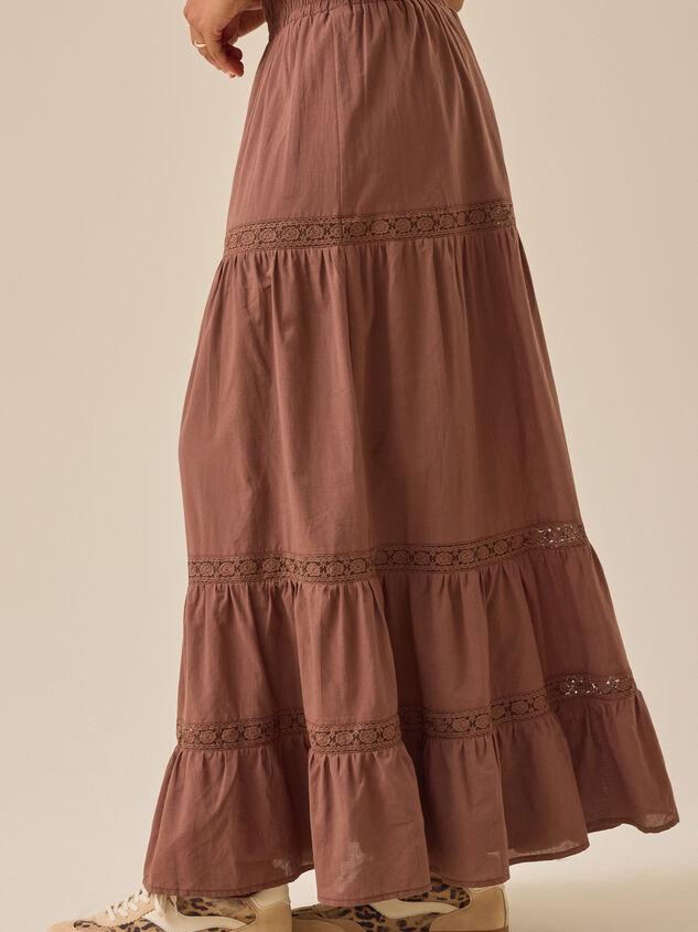 Jaycee Tiered Midi Skirt Detail 4 - TULLABEE