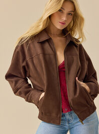 Vanessa Suede Bomber Jacket - TULLABEE