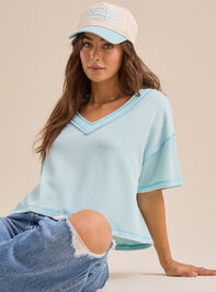 Ada Ribbed Boxy Tee Detail 4 - TULLABEE