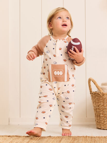 Football Star Henley Romper - TULLABEE