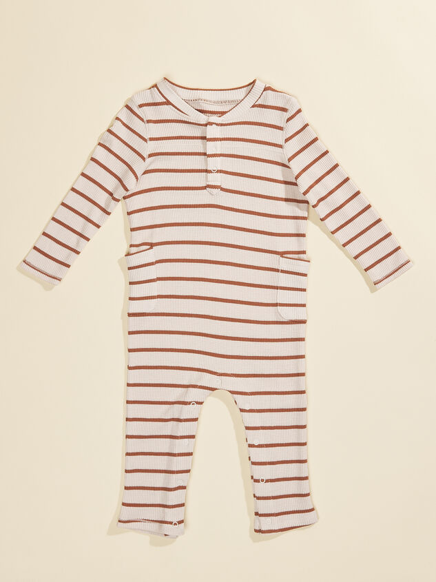 Thermal Stripe Henly Romper Detail 1 - TULLABEE