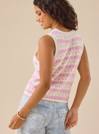 Adrian Crochet Stripe Vest Detail 3 - TULLABEE