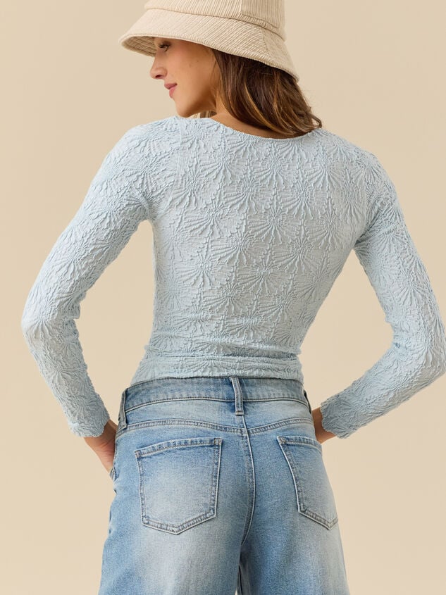 Blaire Seamless Floral Long Sleeve Cami Detail 3 - TULLABEE